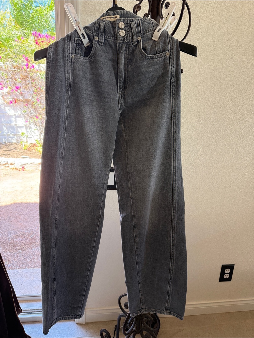 Women's Free People Gray High-rise Jeans